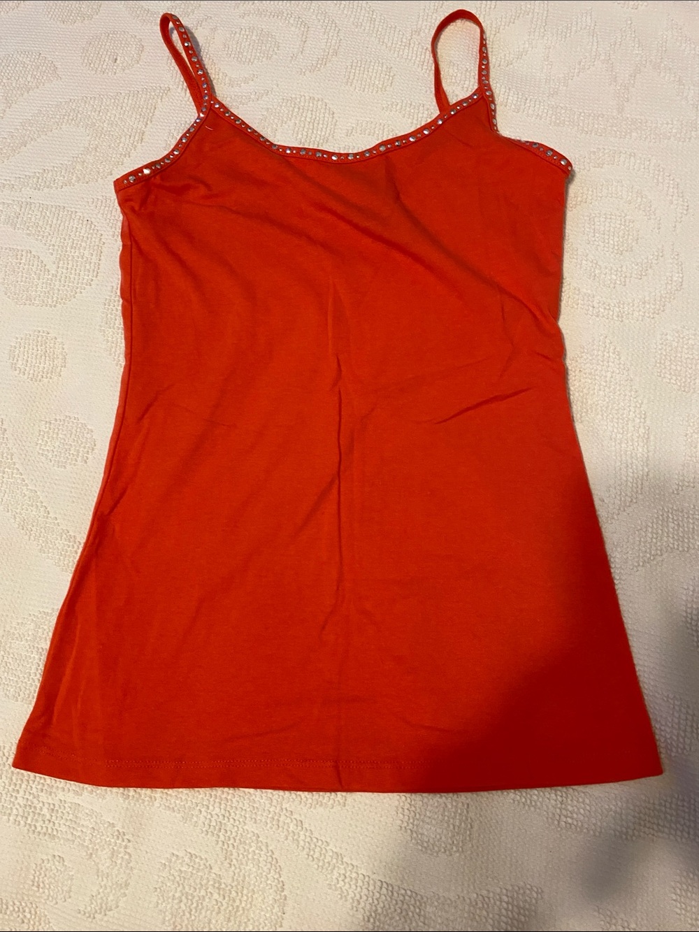 Rue 21 dark orange Strap Tank with Stud Trim